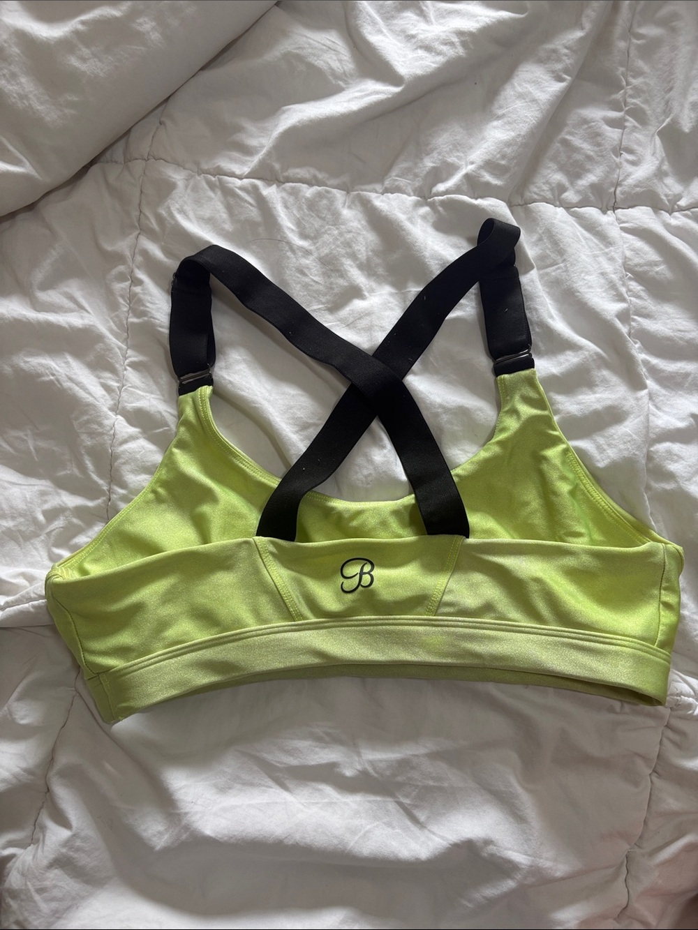 B Active Neon Green Crossback Sports Bra